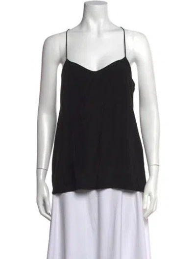 Pre-owned Tibi V-neck Sleeveless Top In Black