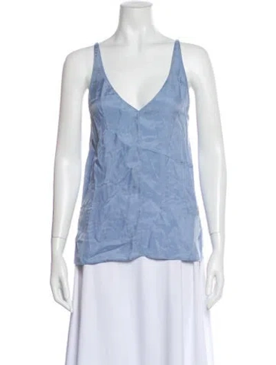 Pre-owned Tibi V-neck Sleeveless Top In Blue