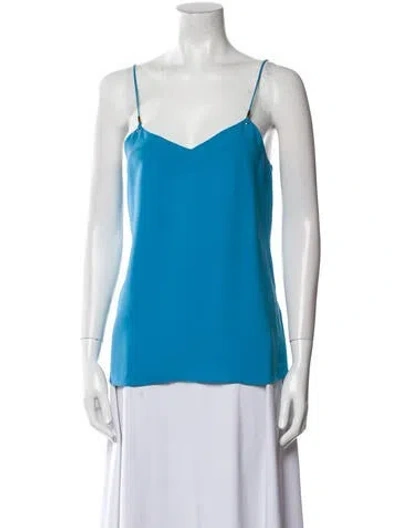 Pre-owned Tibi V-neck Sleeveless Top In Blue