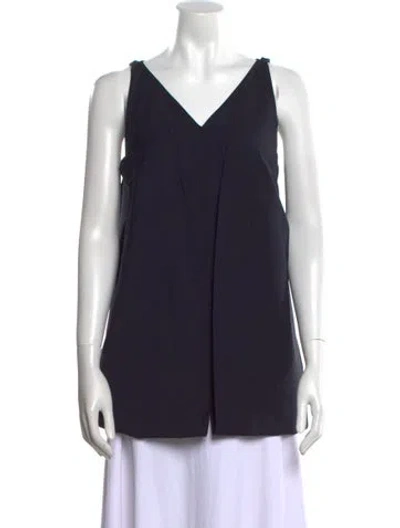 Pre-owned Tibi V-neck Sleeveless Top In Blue