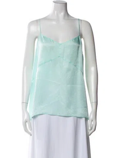 Pre-owned Tibi V-neck Sleeveless Top In Blue