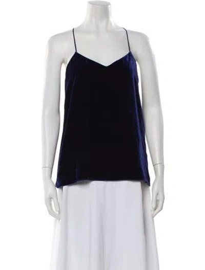 Pre-owned Tibi V-neck Sleeveless Top In Blue