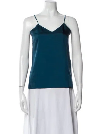 Pre-owned Tibi V-neck Sleeveless Top In Blue