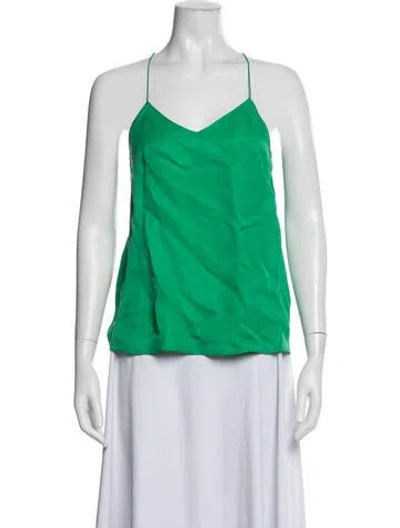 Pre-owned Tibi V-neck Sleeveless Top In Blue