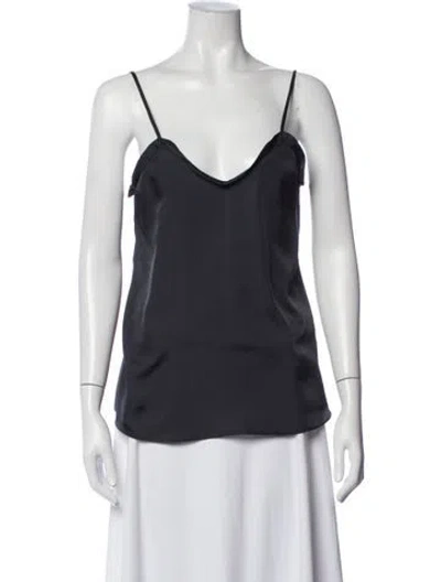 Pre-owned Tibi V-neck Sleeveless Top In Blue