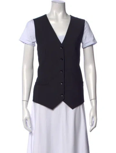 Pre-owned Tibi V-neck Sleeveless Top In Blue