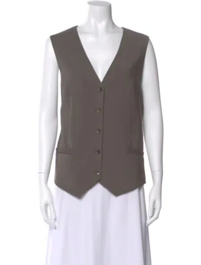 Pre-owned Tibi V-neck Sleeveless Top In Gray