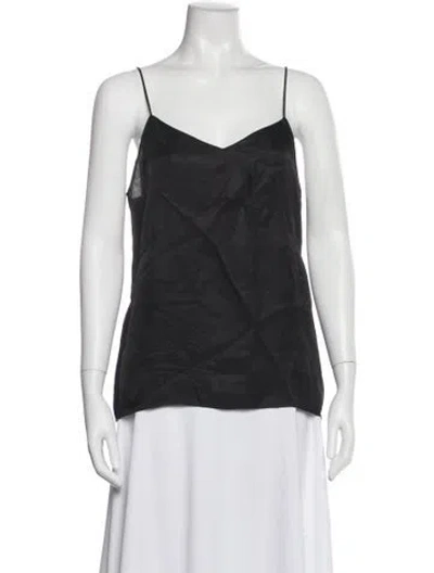 Pre-owned Tibi V-neck Sleeveless Top In Gray