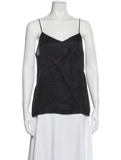 Pre-owned Tibi V-neck Sleeveless Top In Gray