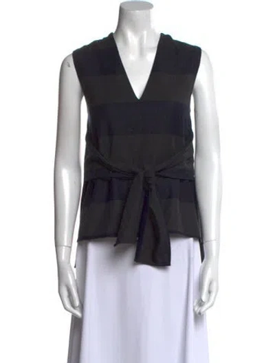 Pre-owned Tibi V-neck Sleeveless Top In Neutral