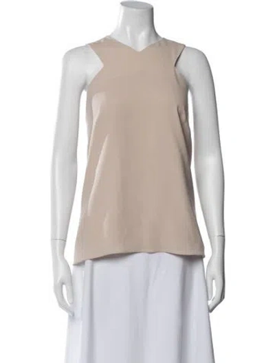 Pre-owned Tibi V-neck Sleeveless Top In Neutral