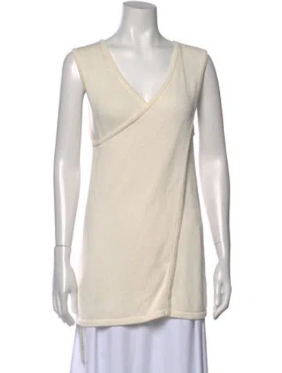 Pre-owned Tibi V-neck Sleeveless Top In Neutral