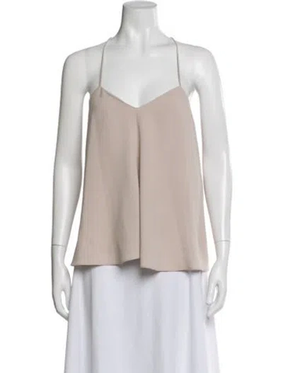 Pre-owned Tibi V-neck Sleeveless Top In Neutral