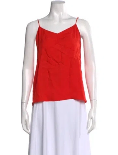 Pre-owned Tibi V-neck Sleeveless Top In Orange