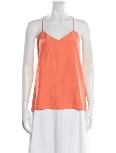 Pre-owned Tibi V-neck Sleeveless Top In Orange
