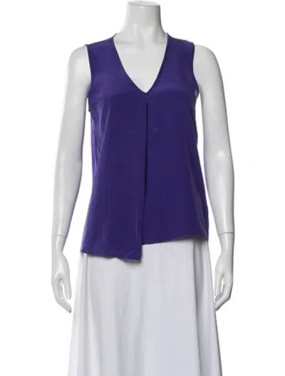 Pre-owned Tibi V-neck Sleeveless Top In Purple