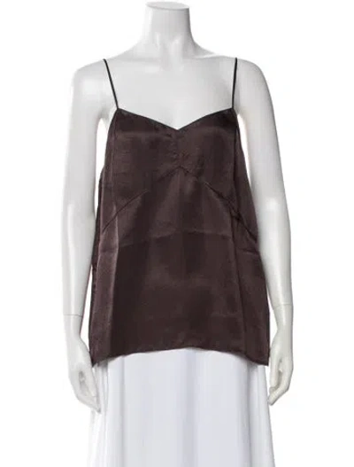Pre-owned Tibi V-neck Sleeveless Top W/ Tags In Brown
