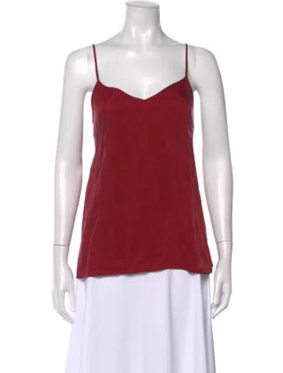 Pre-owned Tibi V-neck Sleeveless Top W/ Tags In Red