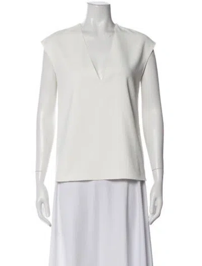 Pre-owned Tibi V-neck Sleeveless Top W/ Tags In White