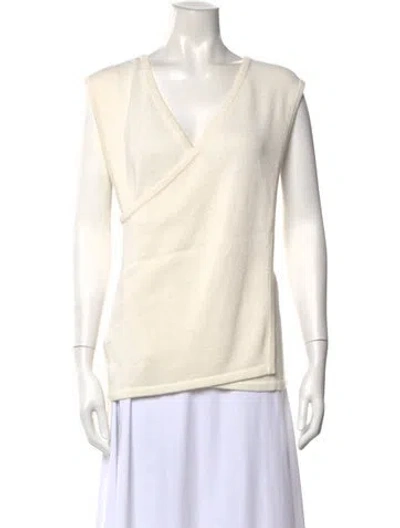 Pre-owned Tibi V-neck Sleeveless Top W/ Tags In White