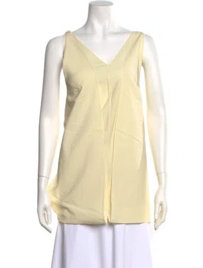 Pre-owned Tibi V-neck Sleeveless Top W/ Tags In Yellow