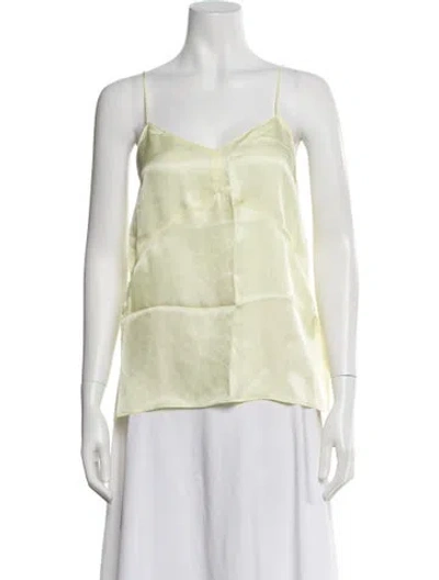 Pre-owned Tibi V-neck Sleeveless Top In Yellow