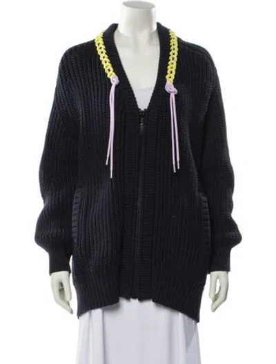 Pre-owned Tibi V-neck Sweater In Blue