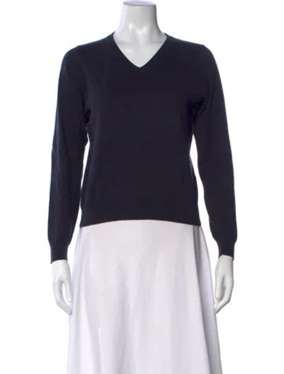 Pre-owned Tibi V-neck Sweater In Blue
