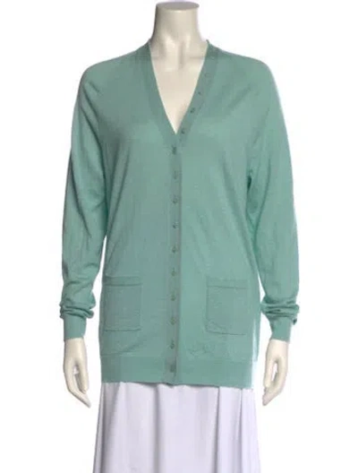 Pre-owned Tibi V-neck Sweater In Green