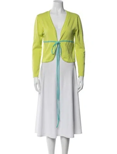 Pre-owned Tibi V-neck Sweater In Green