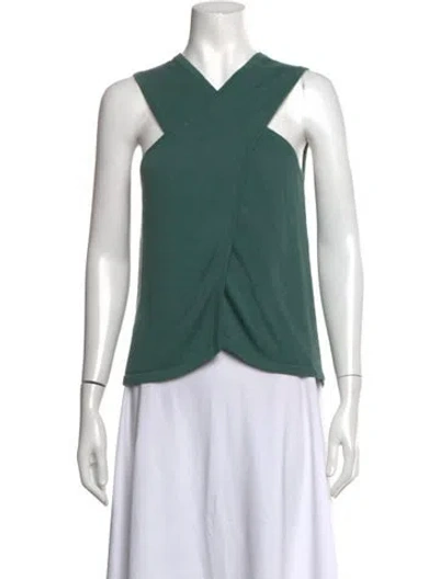 Pre-owned Tibi V-neck Sweater In Green