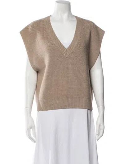 Pre-owned Tibi V-neck Sweater In Neutrals
