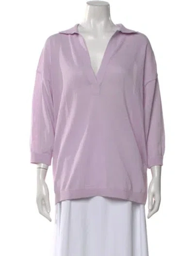 Pre-owned Tibi V-neck Sweater In Purple