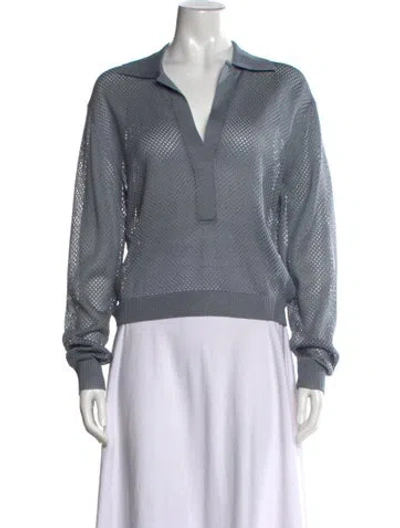 Pre-owned Tibi V-neck Sweater W/ Tags In Blue
