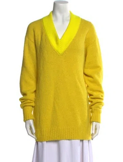 Pre-owned Tibi V-neck Sweater In Yellow