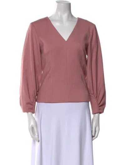Pre-owned Tibi V-neck Three-quarter Sleeve Top In Pink
