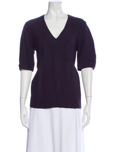 Pre-owned Tibi V-neck Three-quarter Sleeve Top In Purple