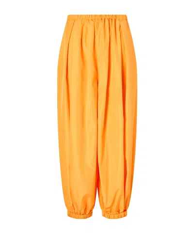 Tibi Waist Ankle Cuffed Trousers In Orange
