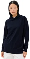 Tibi Washable Cashmere Easy Hoodie Navy In Navy