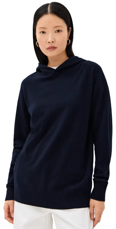 Tibi Washable Cashmere Easy Hoodie Navy