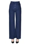 Tibi Wide Leg Jeans In Blue