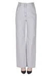 Tibi Wide Leg Jeans In Gray