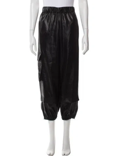 Pre-owned Tibi Wide Leg Pants In Black