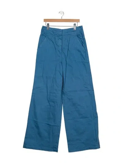 Pre-owned Tibi Wide Leg Pants In Blue
