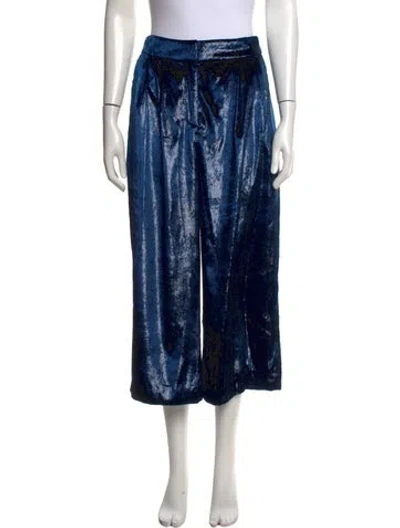 Pre-owned Tibi Wide Leg Pants In Blue/metallic