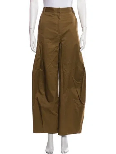 Pre-owned Tibi Wide Leg Pants In Brown
