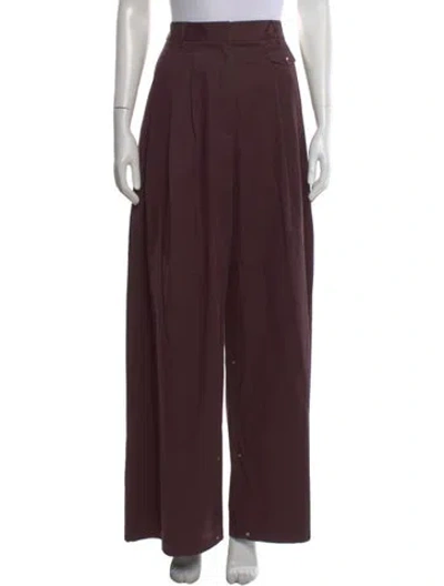 Pre-owned Tibi Wide Leg Pants In Burgundy