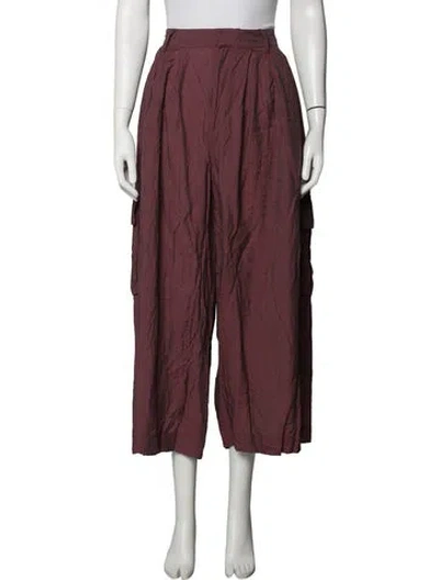 Pre-owned Tibi Wide Leg Pants In Burgundy