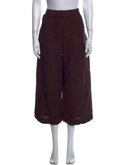 Pre-owned Tibi Wide Leg Pants In Burgundy