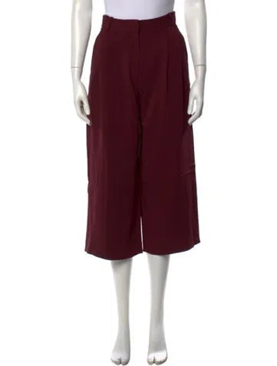 Pre-owned Tibi Wide Leg Pants In Burgundy